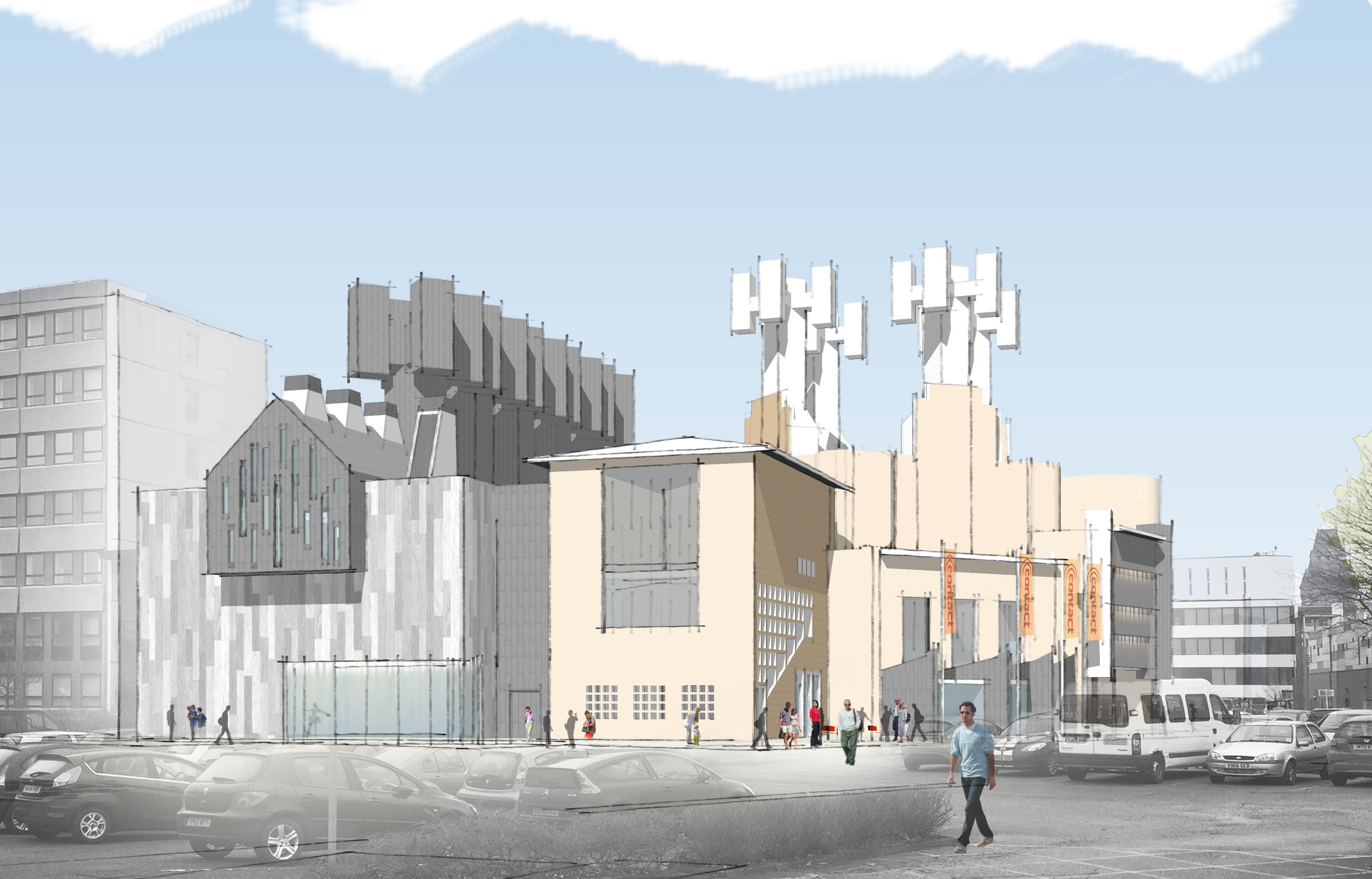 image of The initial concept image of Contact courtesy of Sheppard Robson