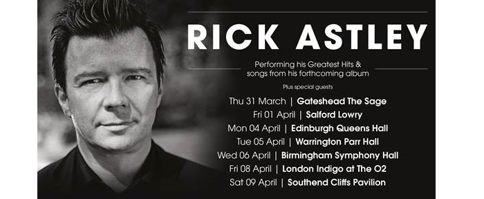 Rick Astley announces 2016 tour dates
