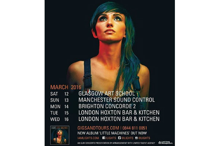 image of Lights March 2016 UK tour poster
