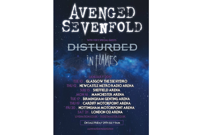 image of Avenged Sevenfold tour poster