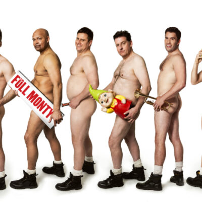 Gary Lucy, Louis Emerick, Kai Owen, Andrew Dunn, Anthony Lewis and Chris Fountain in THE FULL MONTY credit Matt Crockett