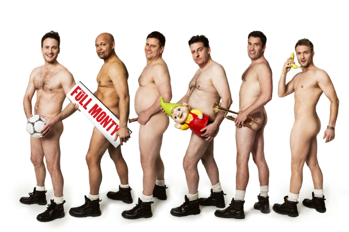 Gary Lucy, Louis Emerick, Kai Owen, Andrew Dunn, Anthony Lewis and Chris Fountain in THE FULL MONTY credit Matt Crockett