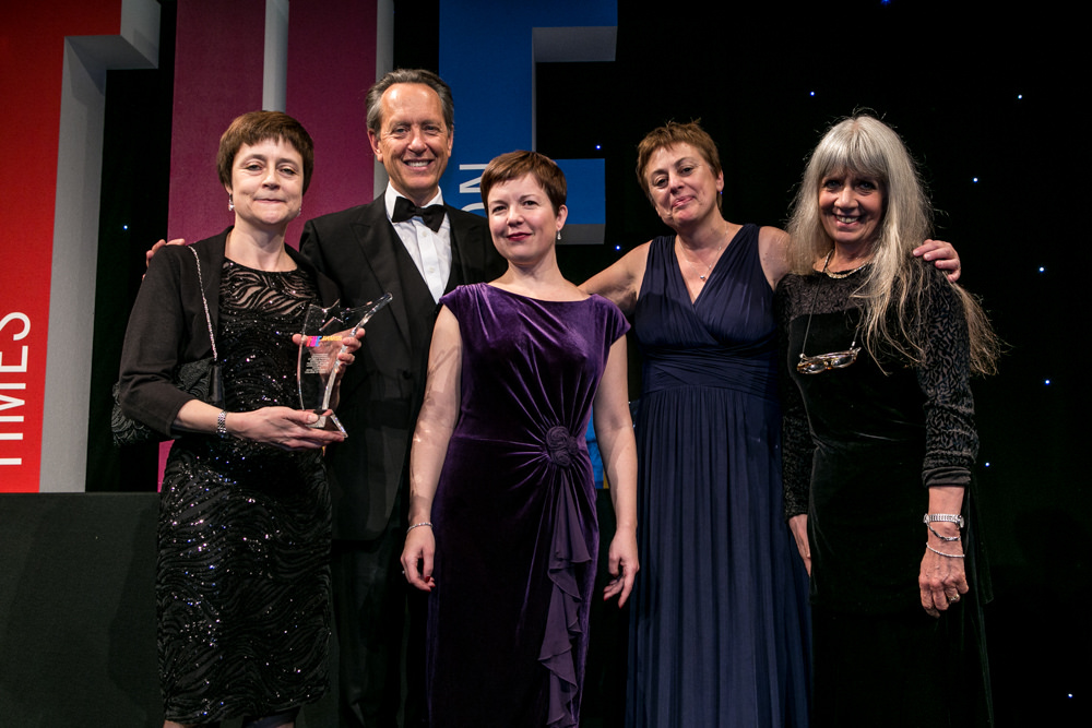 Pictured: l-r Professor Linda Merrick (Principal), Richard E Grant, Tatyana Yekimova (Head of International Relations), Caroline Browne (Founder and CEO, Password English Language Testing) and Jean Ammar (English Language Support Tutor)