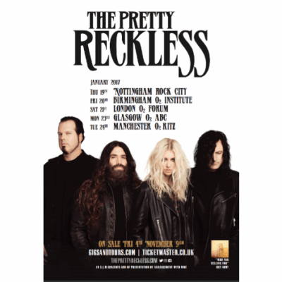 The Pretty Reckless tour poster