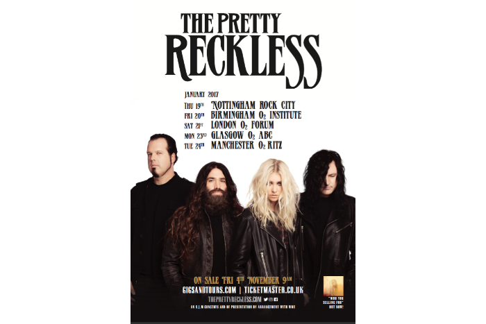 The Pretty Reckless tour poster