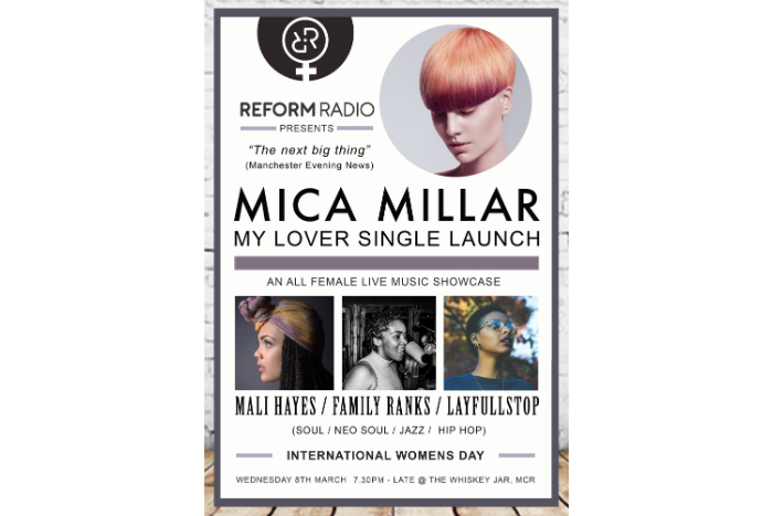 Reform Radio's International Women's Day Showcase poster