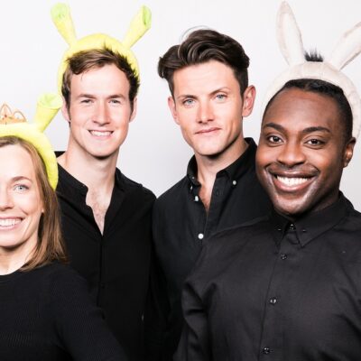 Shrek The Musical at Manchester's Palace Theatre stars Laura Main, Steffan Harri, Samuel Holmes and Marcus Ayton