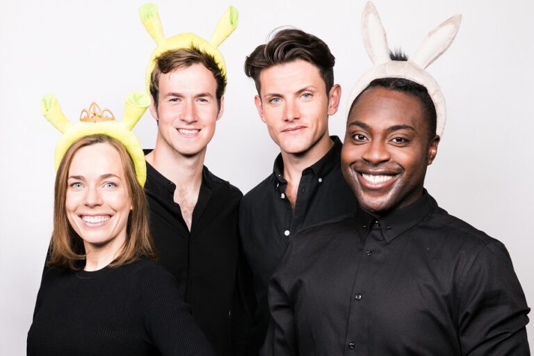 Shrek The Musical at Manchester's Palace Theatre stars Laura Main, Steffan Harri, Samuel Holmes and Marcus Ayton