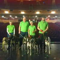 Graham Auld and members of Greyhound Trust Mersey and Cheshire with Louis Lenny and friends
