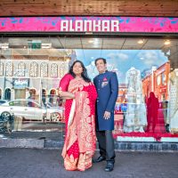Handlooms writer Rani Moorthy and Alankar owner Dilip Modhar - image credit Anthony Robling