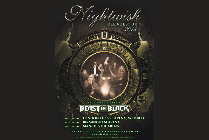 Nighwish will headline at Manchester Arena