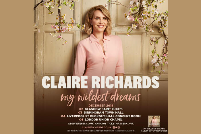 Further afield: Claire Richards announces UK dates