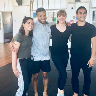 Darcey Bussell with Kevin Edward Turner (right) and dancers from Chameleon