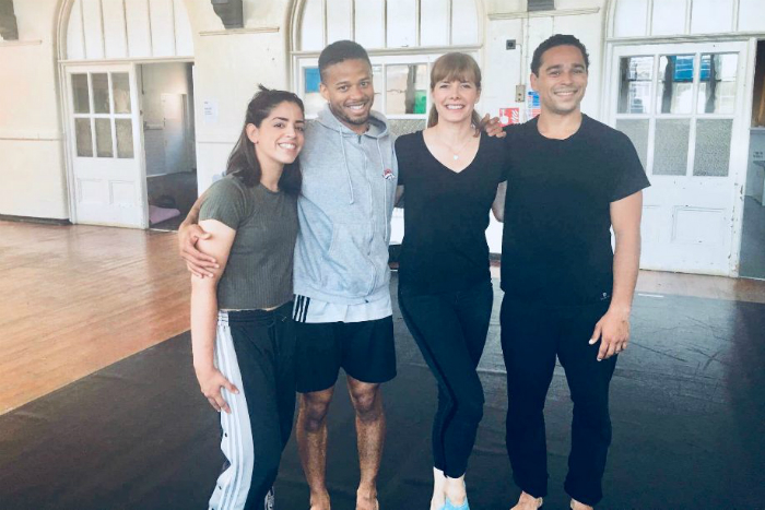 Darcey Bussell with Kevin Edward Turner (right) and dancers from Chameleon