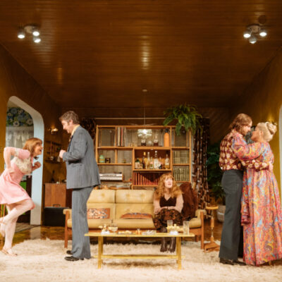 Manchester Theatre - Abigails Party at Manchester Opera House stars Vicky Binns, Daniel Casey, Rose Keegan, Calum Callaghan, and Jodie Prenger