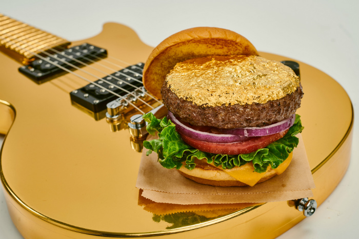 Manchester Hard Rock Cafes gold leaf steak burger