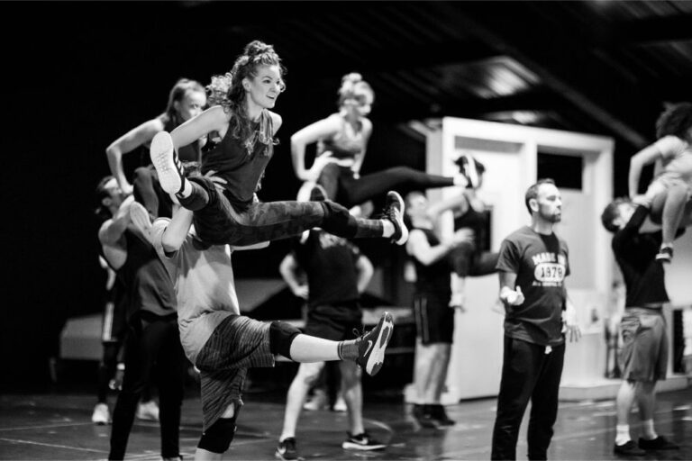 The company in rehearsals for Back to the Future The Musical, credit Sean Ebsworth Barnes (3)