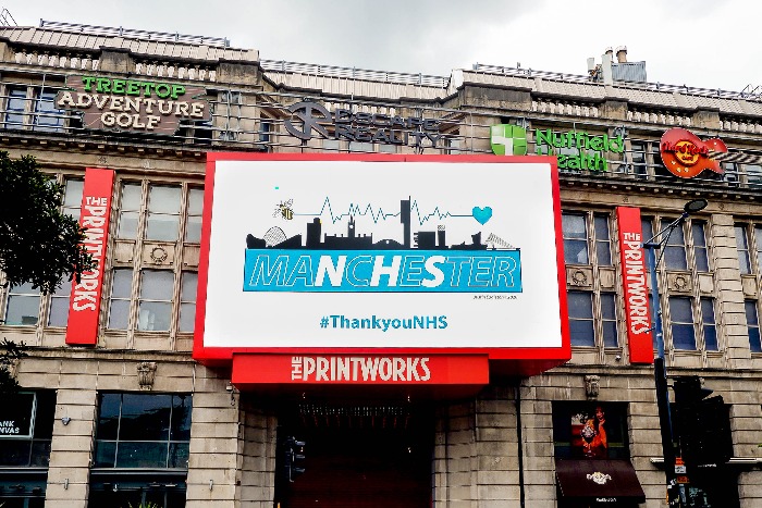 Manchester’s Printworks partner with artist Justin Eagleton to show support for the NHS