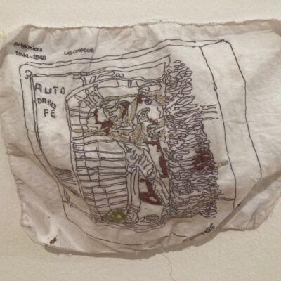 Sarah Lee - Hand embroidered artwork - image courtesy Venture Arts