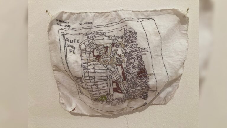 Sarah Lee - Hand embroidered artwork - image courtesy Venture Arts