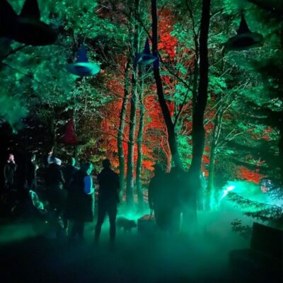 Halloween lakeside light trail Warrington