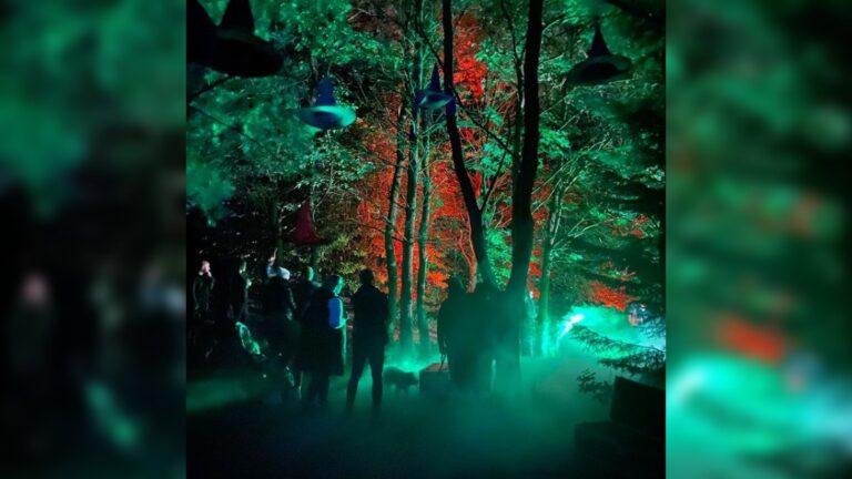 Halloween lakeside light trail Warrington