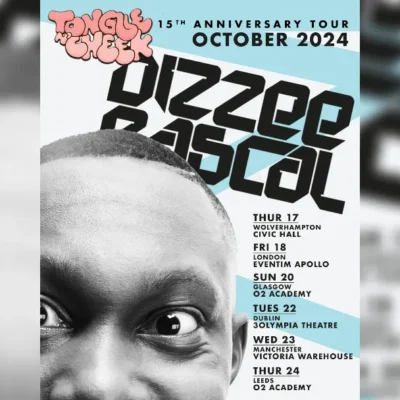 tour post for Dizzee Rascal's UK and Ireland tour 2024