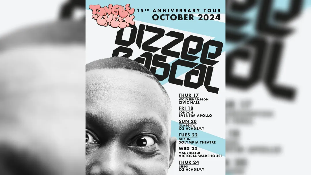 tour post for Dizzee Rascal's UK and Ireland tour 2024