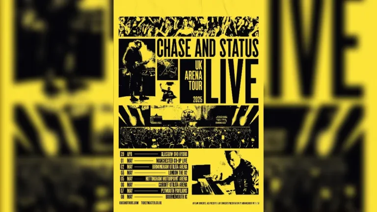 promotional poster for Chase & Status' UK Arena Tour 2025