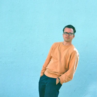 promotional image of Tom Vek for the deluxe version of Luck. image courtesy Kat Green