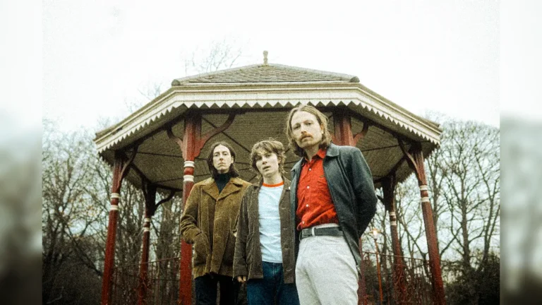 promotional image of The Pale White stood at a bandstand in a park. image courtesy Saint Sophie