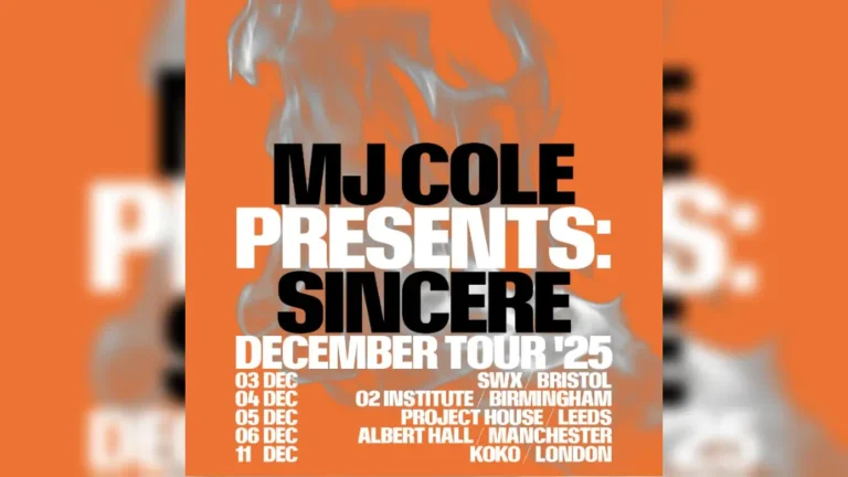 Promotional poster for MJ Cole's UK tour of Sincere