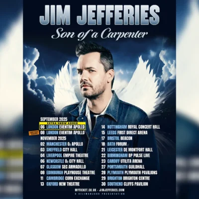 Comedian Jim Jefferies brings his Son of a Carpenter Tour to Manchester's O2 Apollo