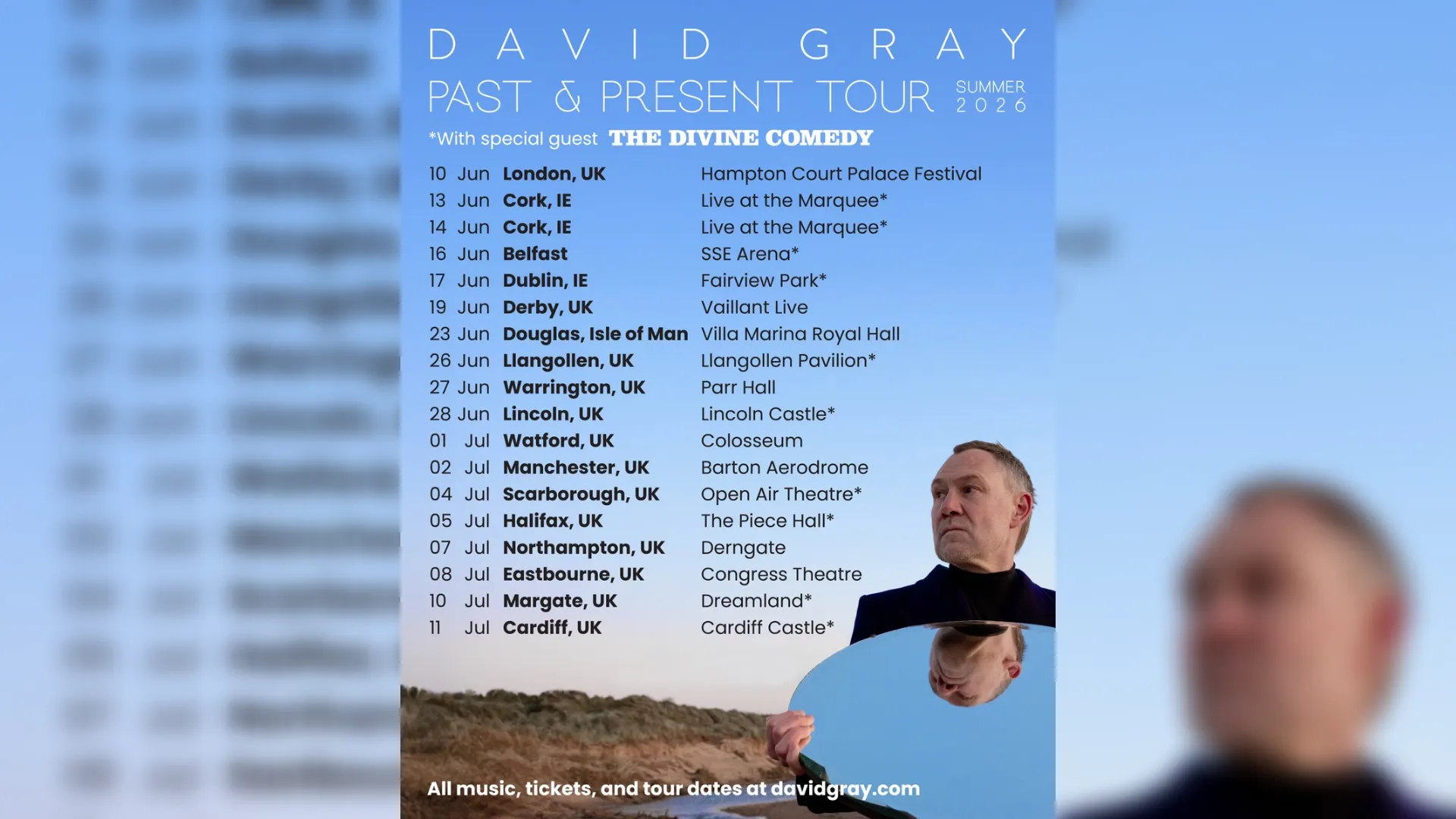 David Gray announces Manchester gig at Barton Aerodrome
