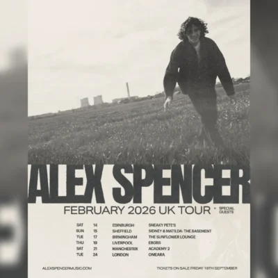 Poster for Alex Spencer's February 2026 UK Tour