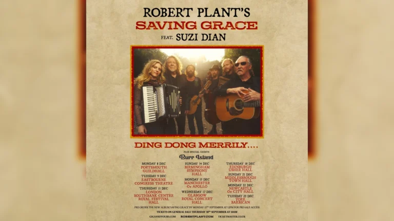 Tour poster for Robert Plant and Saving Grace's UK tour 2025