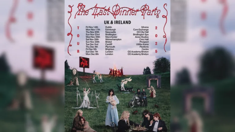 image of tour post. The Last Dinner Party will headline at Manchester's Aviva Studios.