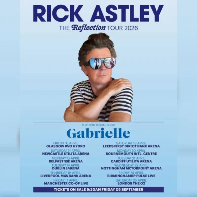 Rick Astley's Reflection Tour 2026 UK poster